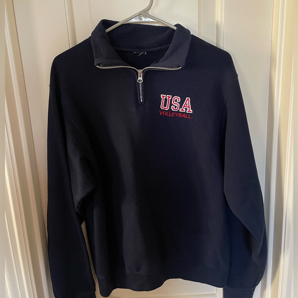 Navy blue vintage USA volleyball quarter zip